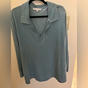 Blue Long Sleeve Top
